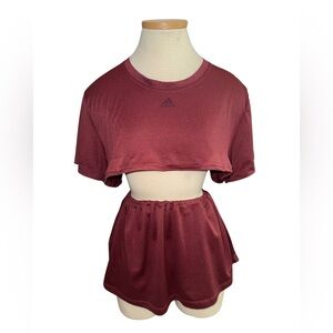 Adidas Women's Burgundy Two Piece Set - DIY SET